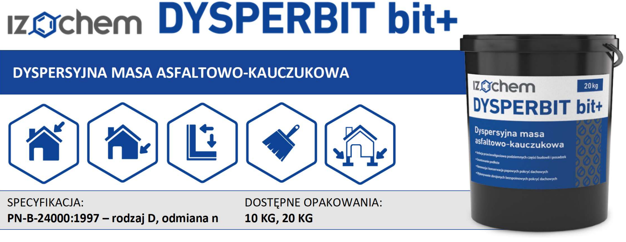 Masa bitumiczna do hydroizolacji i gruntowania Izochem Dysperbit Bit+