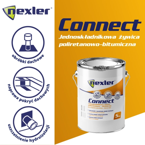 Nexler Connect żywica poliuretanowo bitumiczna 1,2 l obróbki, naprawa dachu