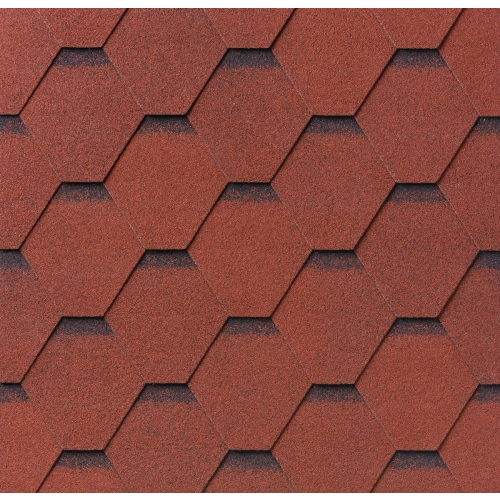 Gont bitumiczny Superglass Hex Czerwony z podcieniem